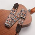 Miwayer Embroidered Guitar Strap Soft Vintage Flowers Adjustable Creative Watch Bands Cotton Belt & Leather Head.