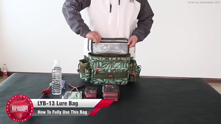 Kingdom Multifunctional Fishing Tackle Bag 44*21*22cm 1000D Nylon Waterproof Large Capacity Outdoor Sport Fishing Shoulder Bag