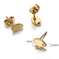 10pcs Stainless Steel Round Ear Studs for Earrings Base Jewelry Making DIY Dangle Hole Charm Pendants Components. 
