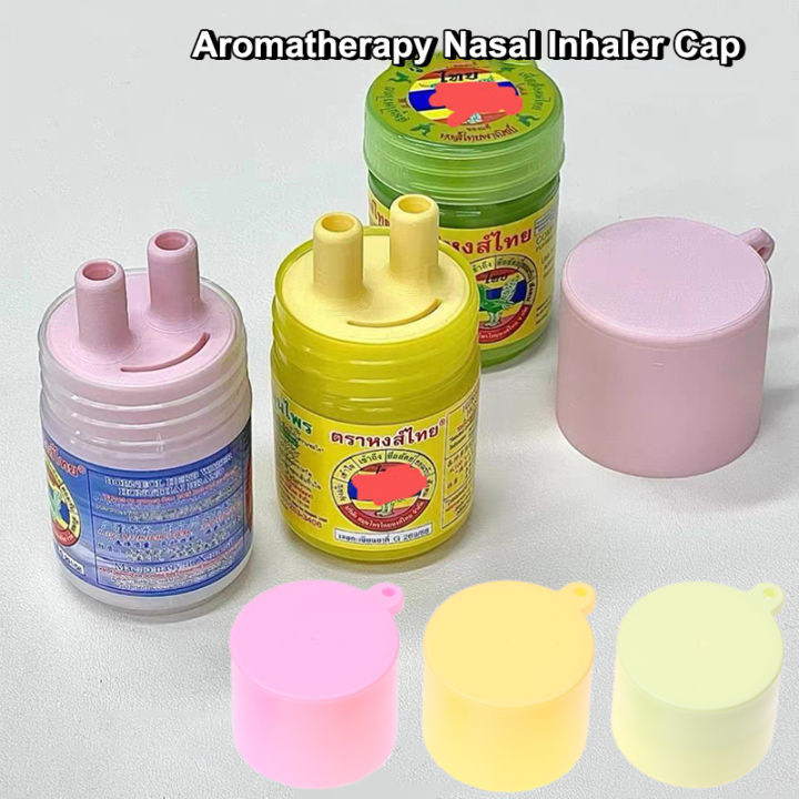 Inhaian Herbal Inhalant Inhaler Two Nostrils Sticks Tubes Cap Portable Reusable ...