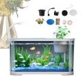Aquarium Kit Betta Fish Tank For Beginners Desktop Beginner Aquarium Small Household Fish Bowl For Aquatic Animals Betta Turtle. 