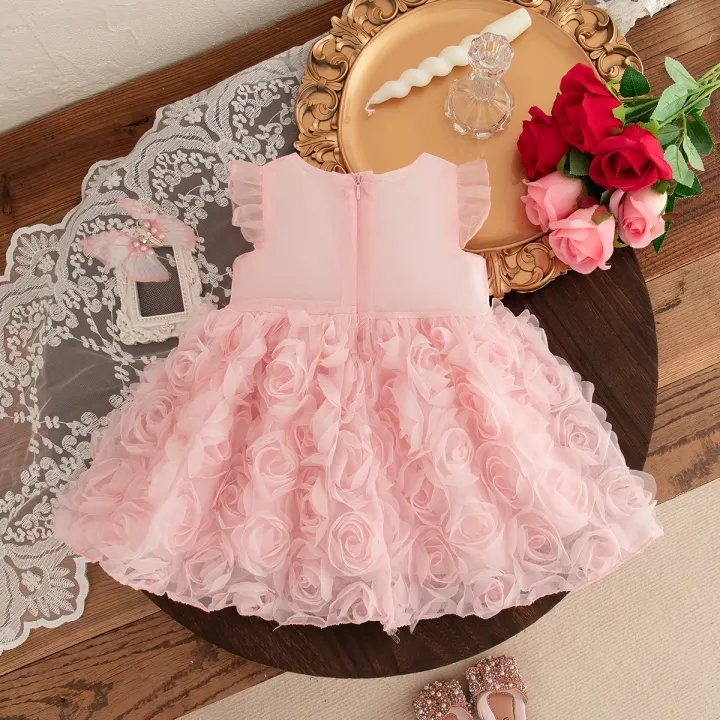 (0-3%20Year%20Old%20Baby%20Girl%20Princess%20Dress)%20Summer%20New%20Red%20Bow,%20Rose%20Skirt,%20Children'S%20Sleeveless%20Clothes%20Suitable%20For%20Wedding%20Party%20-%20Image%205