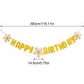 New Baby Shower Daisy Happy Birthday Banner White Flower Birthday Sign Garland Decoration Happy Daisy Flag Yellow Flower Party.