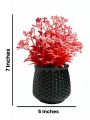 Aesthetic Mini Artificial Plant with Flower Pot for Room Decoration Items - Premium Fake Flowers Decoration Piece for Home Decor, Office Desk, Living Room Table Centerpiece. 