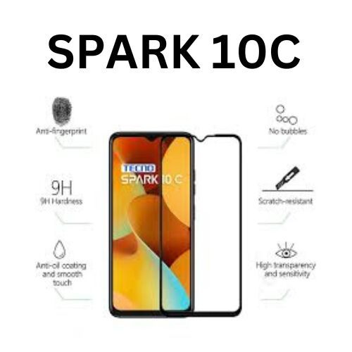 TECNO SPARK 10C Black Tempered Glass Protector 5D, 6D, 9D, 11 D Full Glue EdgeTOedge tecno spark 10c