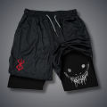 Summer Men Running Shorts Fitness Gym Training 2 in 1 Sports Shorts Quick Dry Workout Jogging Double Deck Shorts. 
