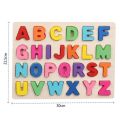 Wooden 3D Alphabet Puzzle Board - Capital ABC Letters. 