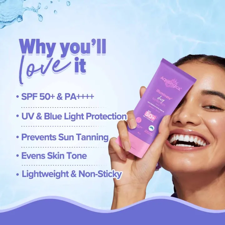 Aqualogica%20Illuminate+%20Dewy%20Sunscreen%20SPF%2050+%20PA++++%20with%20Wild%20Berries%20&%20Alpha%20Arbutin%2080%20gm%20-%20Image%202