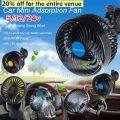 5/12/24V Auto Cooling Fan Single Head Solar Auto Ventilation Fan Strong Wind Electric Car Circulator Mini Car Fan Cooler for Veh. 