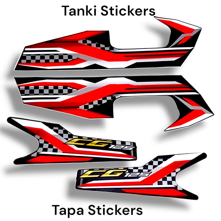 Bike Sticker 125 Tanki tapa/4piece Sticker for Honda 125 2 piece for tapa and 2 piece for Tanki/Bike sticker 125/Sticker for bike Honda 125 Motorcycle/Sticker for Tanki tapa 125/bike decoration accessories/125 sticker for tanky tapy/125 Sticker kit black