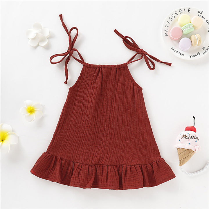 1-5%20Years%20Old%20Kid%20Girl%20Summer%20Breathable%20Cotton%20Slip%20Dress%20Adjustable%20%20Solid%20Color%20Halter%20Dress%20Toddler%20Girl%20Holiday%20Beachwea%20-%20Image%204