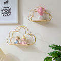 Creative Cloud Iron Shelving Wall Shelf Wooden Clapboard Nordic Style Decoration Children Room Decoration Display Stand. 
