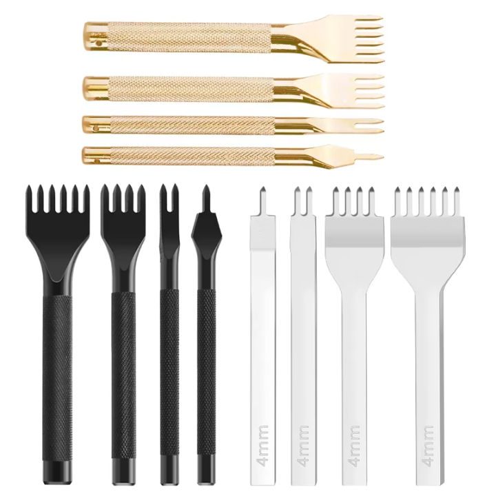 4 Pcs/Set Set de ciseaux à cuir DIY 1/2/4/6 Prong Punch Leather Hand Craft Kits
