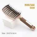 Hair Brush Hair Comb Detangling Hair Brush Bristle&Nylon Women Wet Massage Comb Curly Hairdressing Salon Styling Tools. 