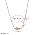 Natural moon and star purple beaded chain, fresh and elegant, fashionable accessory. 