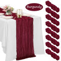 Burgundy Table Runner Cheesecloth Gauze Rustic Boho Cheese Cloth Table Runner Wedding Bridal Shower Birthday Party Decorations.