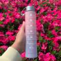 1pc Gradient Frosted Water Bottle With Handle Outdoor Portable Straw Cup. 