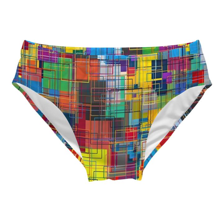 Abstract Geometric Graffiti Fashion Swimming Trunks  Men's Briefs Swimwear Stretchy Comfortable Casual Beach Surf Shorts