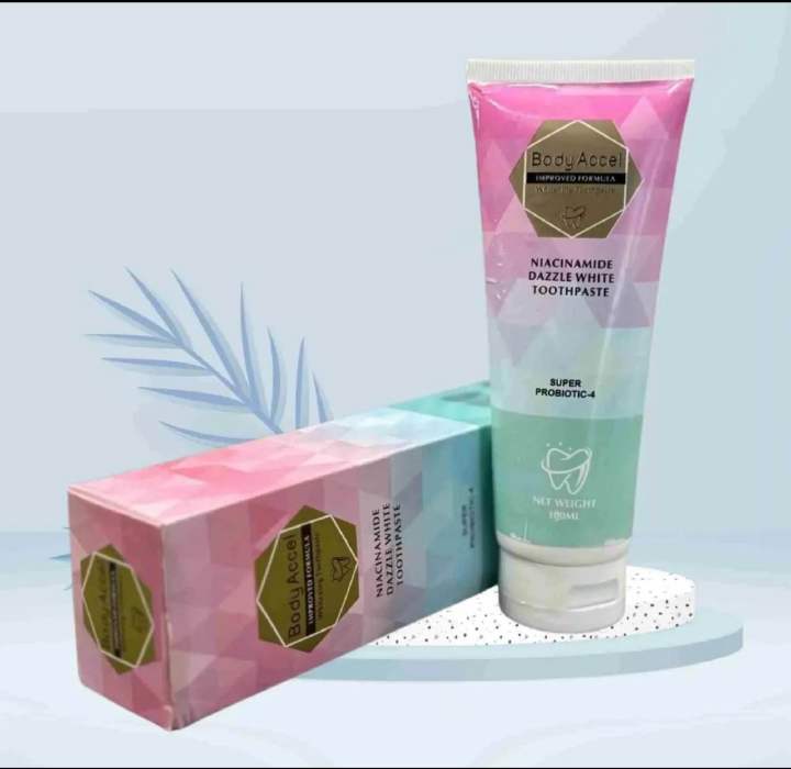 Body Accel Whitening Toothpaste, Teeth Whitening Paste, Bright Smile Formula,