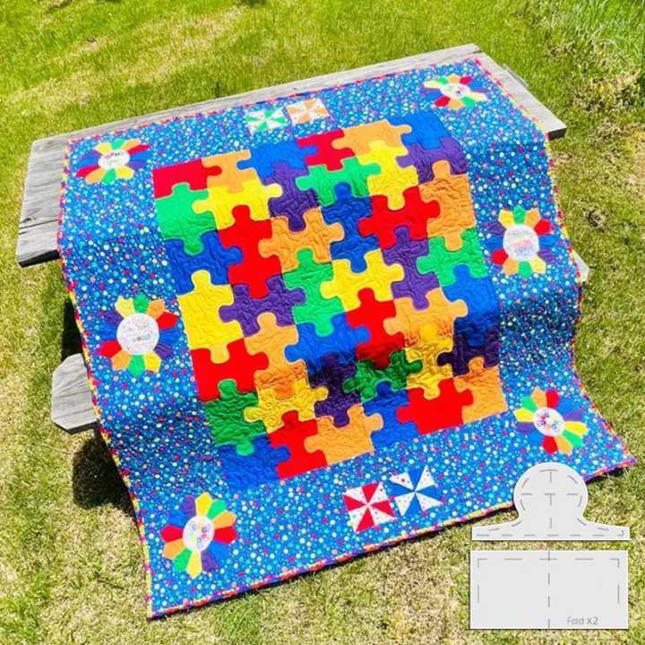 YOMDID%202pcs%20Puzzle%20Design%20Quilting%20Template%20DIY%20Sewing%20Template%20For%20Quilt,%20Pillowcase,%20Blanket,%20and%20Bag%20Patchwork%20Design%20-%20Image%204