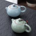 Ge Kiln Ceramic Tea Pot and Tea Cup Handmade Chinese Style Ice Crack Teapot Teacup Household Kung Fu Tea Set Chinese Tea Set. 