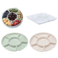 6-Compartment Food Storage Tray Fruit Snack Plate Appetizer Serving Platter. 