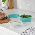 IKEA Lunch Box , Round Turquoise, 450 ml. 