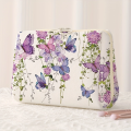 1, Purple Butterfly Pattern Makeup Bag, Portable Makeup Storage Bag, Multi functional Storage Bag, Lightweight Travel Bag.