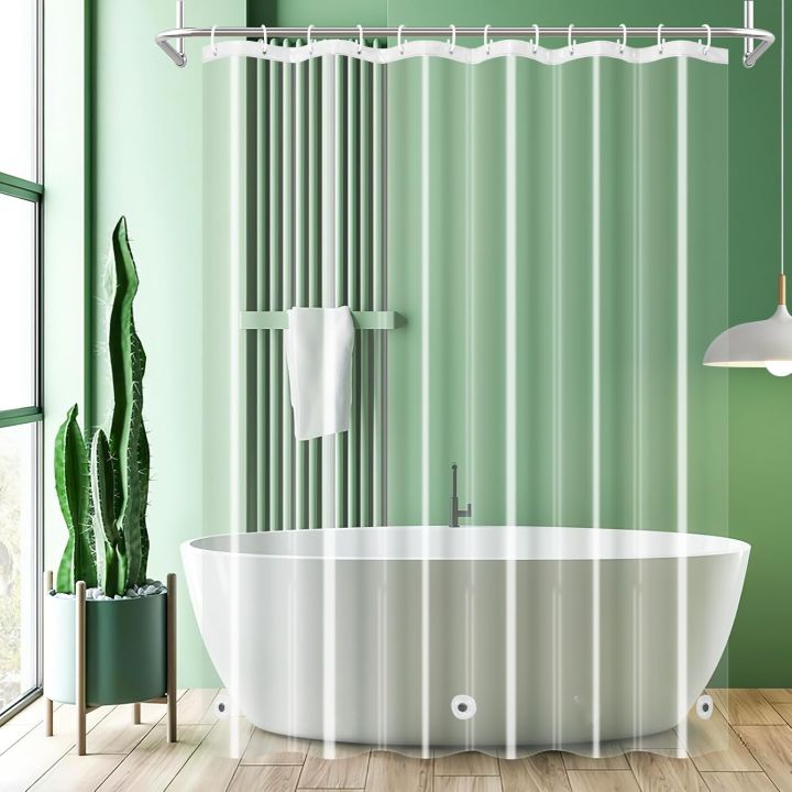 Waterproof%20Shower%20Curtain%20Liner%20with%20Magnets%20&%20Metal%20Grommets,%20Plastic%20Mildew%20Resistant%20Bathroom%20Curtain%20for%20Bathtub%20Bath%20-%20Image%207