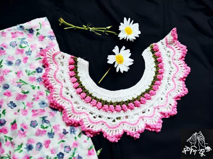 Crochet baby neck.  kushikata design throat dress for girls. neck for baby girls.