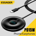 Essager 15W Magnetic Wireless Charger for iPhone 15 14 13 Pro Max Digital Display Wireless Charging Pad for Macsafe for Airpods.