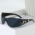 Star Wrap Around Decorative Large Frame Fashion Sunglasses Ladies Y2K Style Cool Summer Party Glasses Men.
