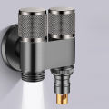 Zinc Alloy Angle Valve Wall Mount Toilet Washing Machine Tap One In Two Out Water Cleaning Faucet Bathroom Toilet Accessories. 