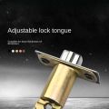 Indoor Door Lock, Aluminum Alloy Handle  Adjustable Room Wooden Door Handle Square Minimalist American Heavy-duty Three Bar Lock. 