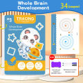 34-Page Reusable Children's Practice Book Set with Erasable Pen - Early Learning of Writing and Drawing Skills, Educational Books for Pen Control Training, Innovative Learning - Perfect Choice for Christmas and Birthday .