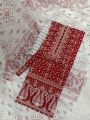 Unstitched orbindu voel material screen printed doller work,karchupi work three piece collection for women.