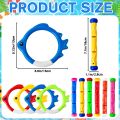 10pcs Pool Diving Swim Toys Colorful Underwater Training Sinking Throwing Dive Rings Sticks for Kids Summer Pool Swimming Party. 