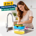 2-in-1 Liquid Soap Dispenser with Sponge Holder – Hand Press Kitchen Soap Pump. 
