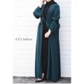 Ultra Modern 4 Pcs Abaya Set - Professional Designer, Inner, Robe, Belt, Black Stole. 