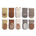 5 Pairs Kids Non-Slip Socks Cute Cartoon Fox Pattern Striped Baby Boys Girls Floor Socks Comfortable for Toddler Children. 