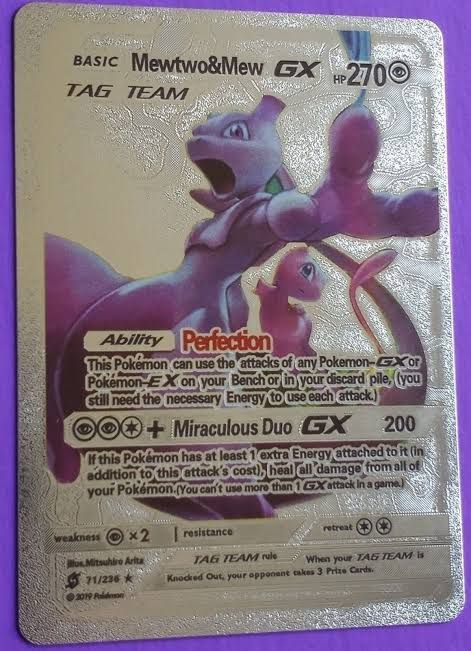 Mavin | Mewtwo & Mew GX Tag Team Silver Foil Pokemon Card