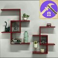wooden wall decoration rack shelves bed room living room. 