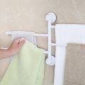 Stainless Steel Suction Cup Mounted Organizer Towel Rack 4 Bars Bathroom Towel Hanging Holder Rotated Towel Bar. 