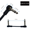 4Pcs Anti-Noise Electric Guitar Pedal Audio Cable 1/4 In Right  Angle Flat Durable Cable Connectors Audio Cable. 