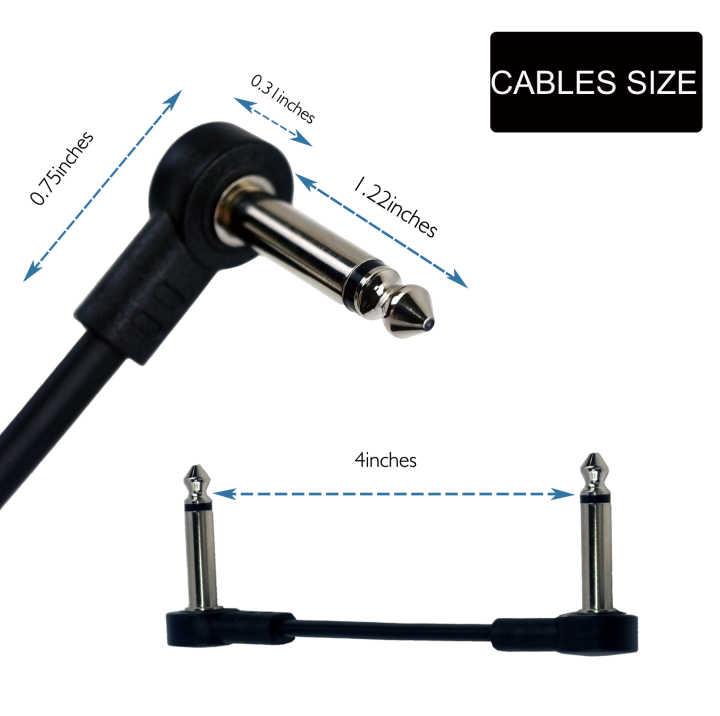 4Pcs%20Anti-Noise%20Electric%20Guitar%20Pedal%20Audio%20Cable%201/4%20In%20Right%20%20Angle%20Flat%20Durable%20Cable%20Connectors%20Audio%20Cable%20-%20Image%202
