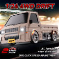 ZWN 1/24 Full-Scale Remote Control Drift Truck 2.4G Wireless Tricycle Model with LED Lights Suitable Rc Car for Children. 