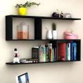 Wooden 2 Storey Wall Shelf, Display Floating Storage Shelves Wall Mount Bookshelf Used For Living Room Bedroom Shelving Unit, cuatomised. 