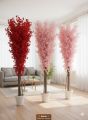 10ft Tall Cherry Blossom Artificial Flower Trees – Vibrant Red & Pink Decorative Plants for Home & Office. 