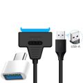 2.0 OTG with USB 2.0 to SATA Adapter, Supporting 2.5-Inch External Hard Drives, Solid-State Drives, Hard Drive Adapter Cables.
