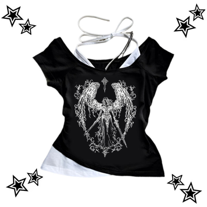 Y2k%20Retro%20Strapless%20Corset%20Tops%20Women%20Harajuku%20Cropped%20Crop%20Tops%20gothic%20Print%20Solid%20Camis%20Summer%20Casual%20Sleeveless%20Strap%20Topsexy%20-%20Image%203